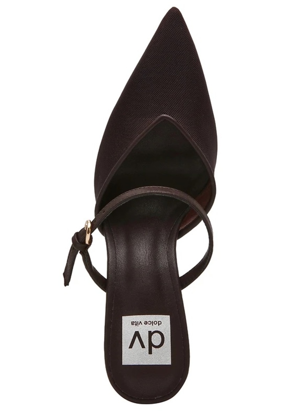 Dolce Vita Brown Mesh Pointed-Toe Heels with Strap - Picture 2 of 3